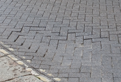 Sinkhole in block paving